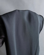 "HERMES" Silk cloth docking leather waist mark belt