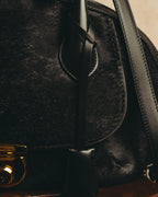 -SPECIAL- “Salvatore Ferragamo“ 90's-00's Gancini pony hair and leather dual-way boston bag