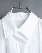 "ISSEY MIYAKE" Pleated short sleeve shirt