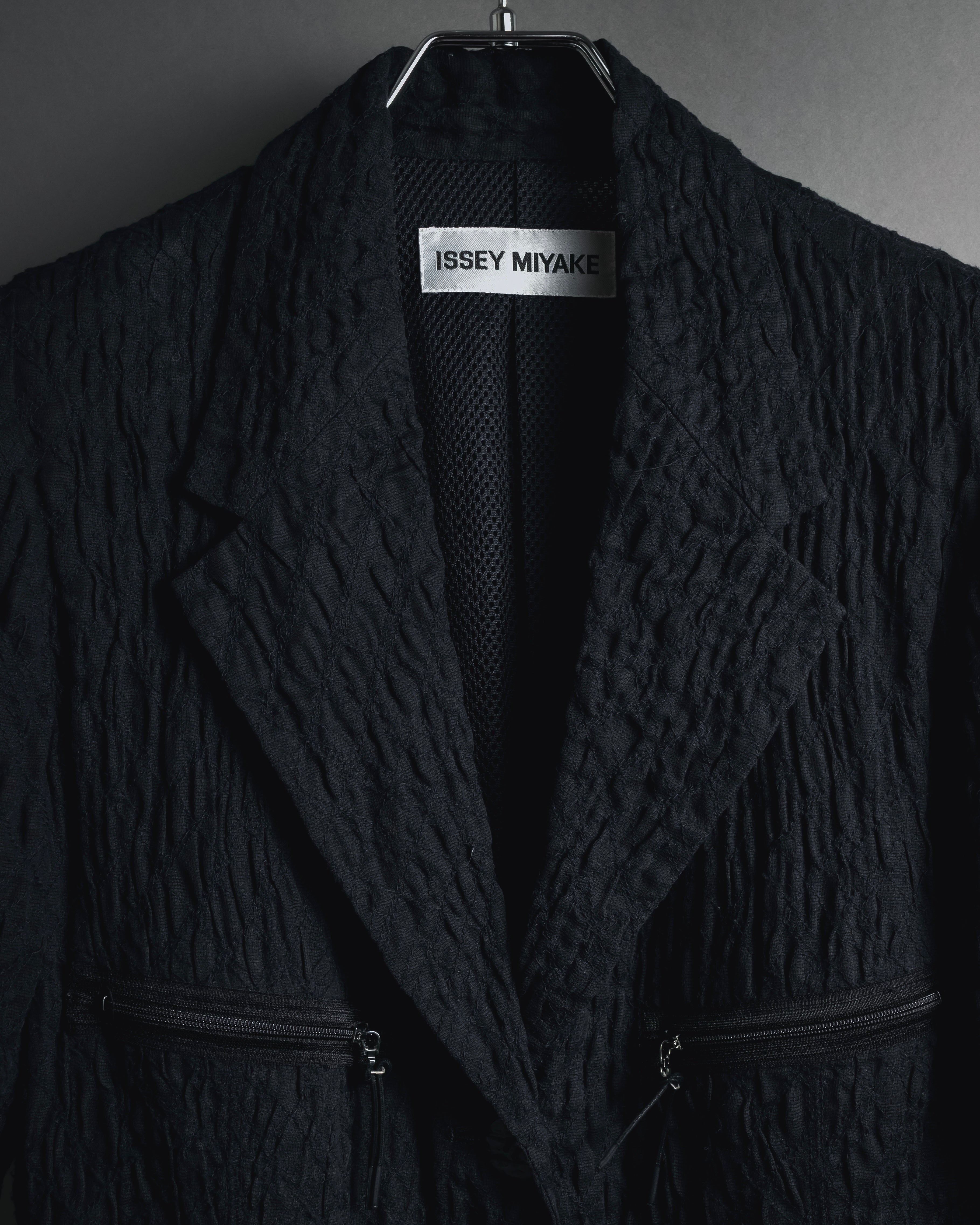 "ISSEY MIYAKE" 98SS Cotton shrunken tailored jacket