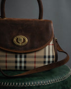 "BURBERRYS" 90’s PVC＆leather 2-way bag