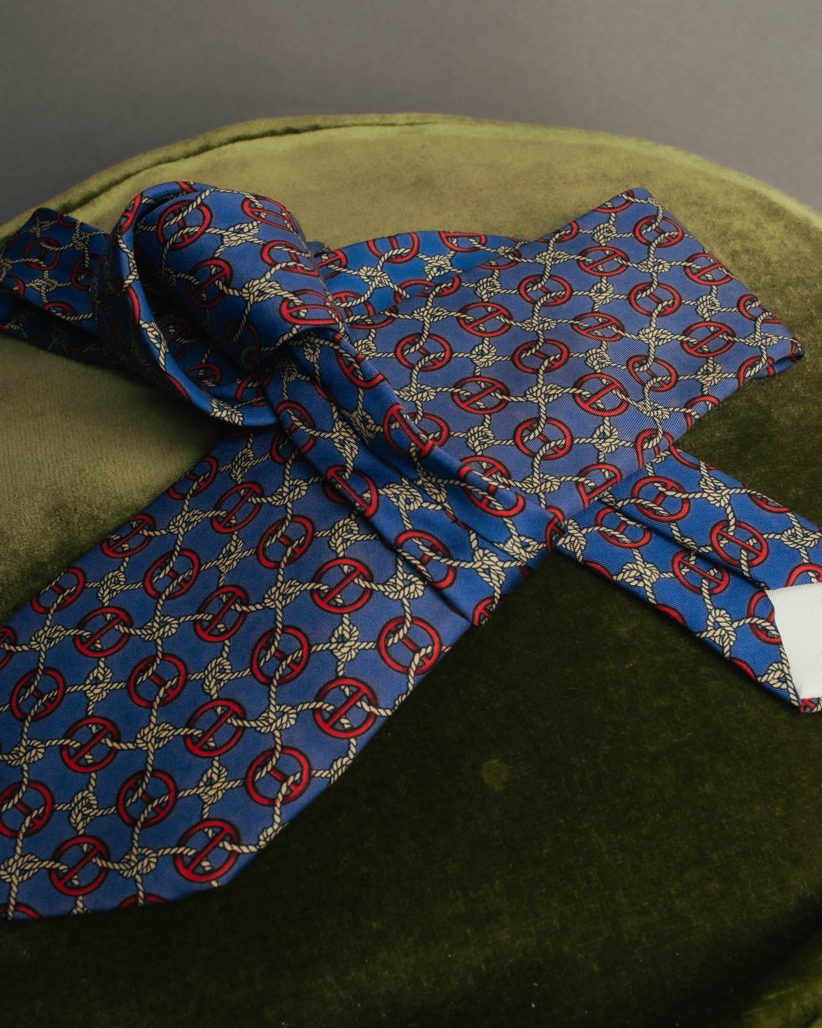 “HERMÈS” 90’s Rope and H motif silk tie