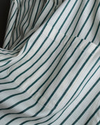 "BURBERRYS" Green stripe pattern oversized shirt