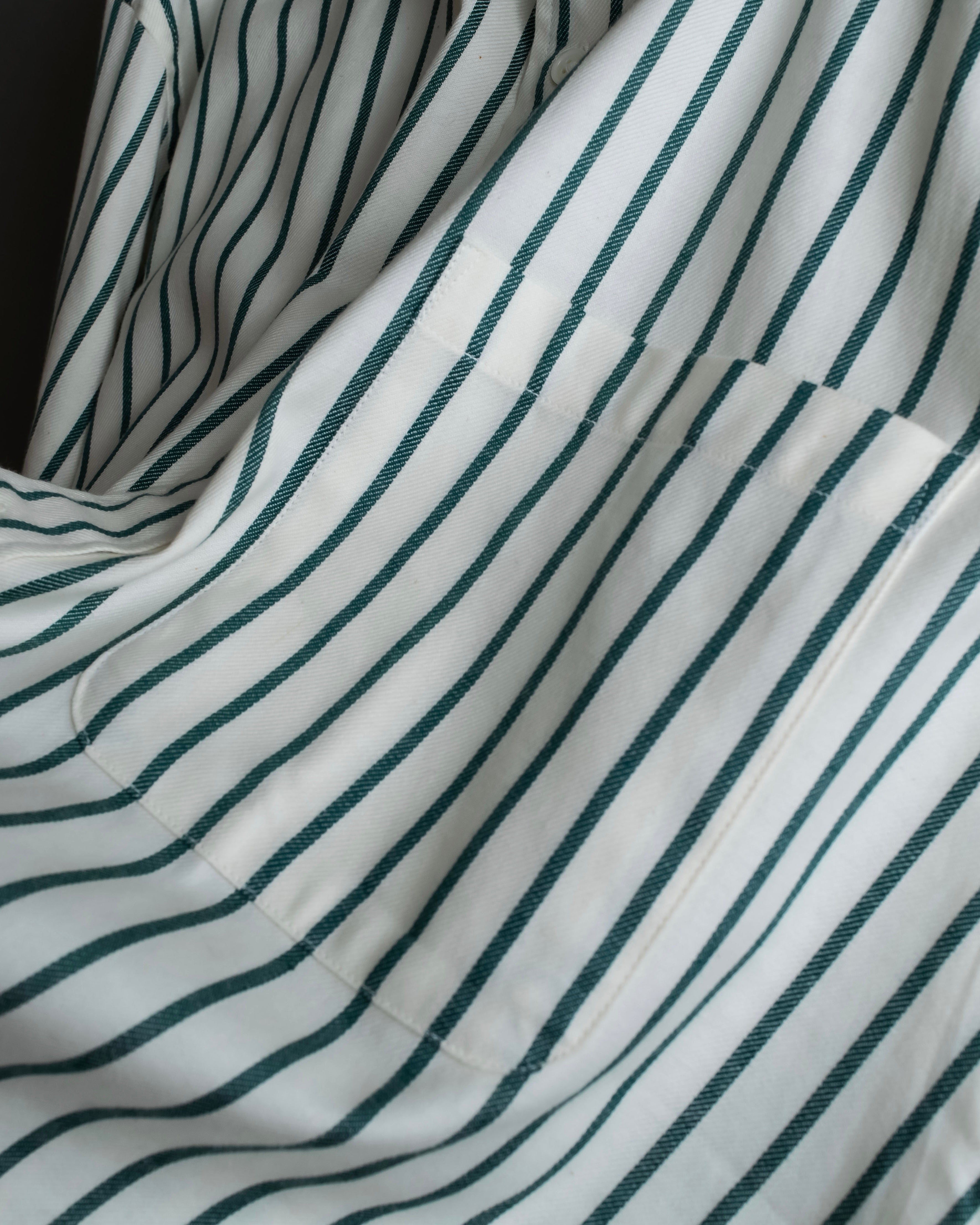 "BURBERRYS" Green stripe pattern oversized shirt