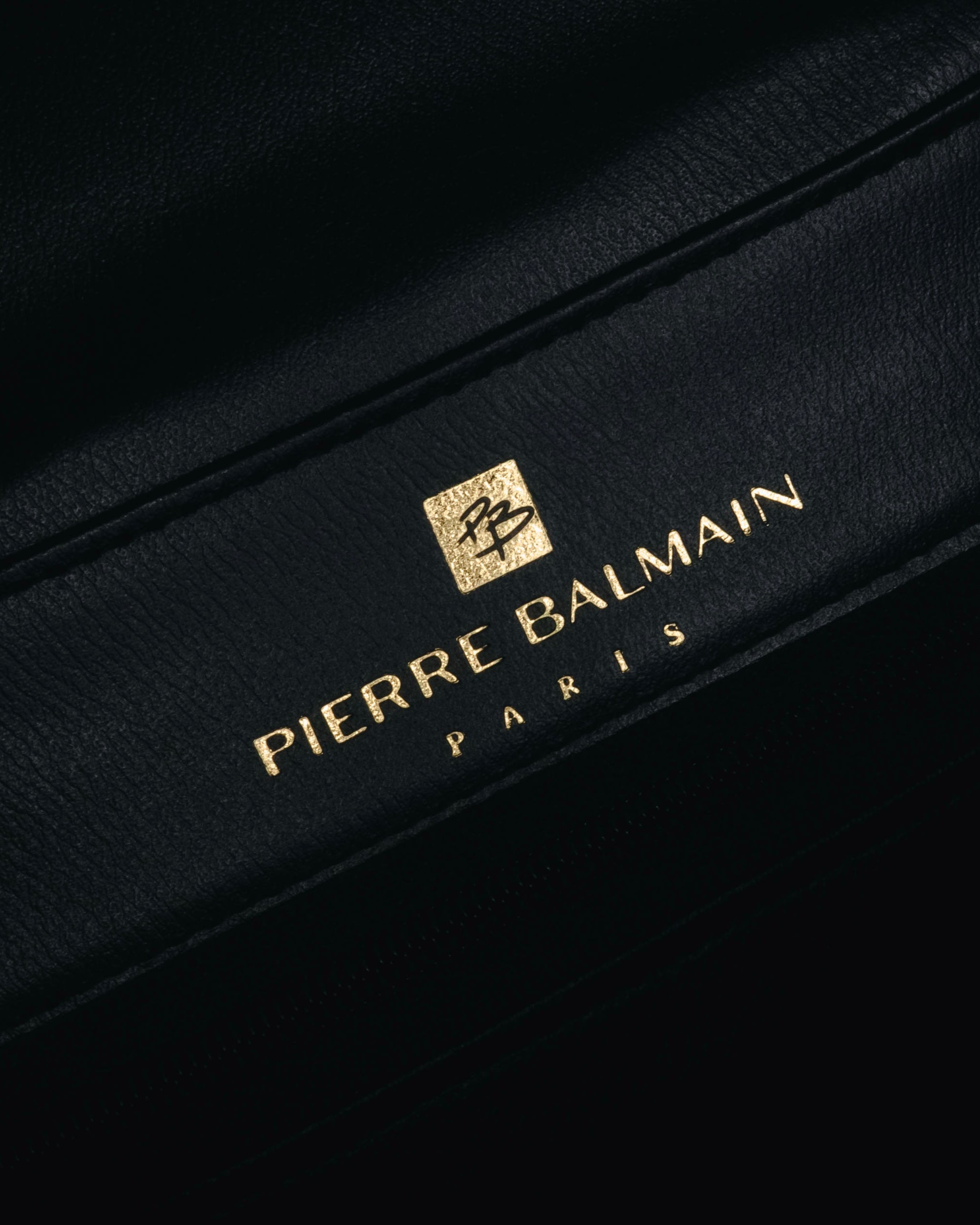 "PIERRE BALMAIN" 80’s-90’s box calf gold bar top handle bag