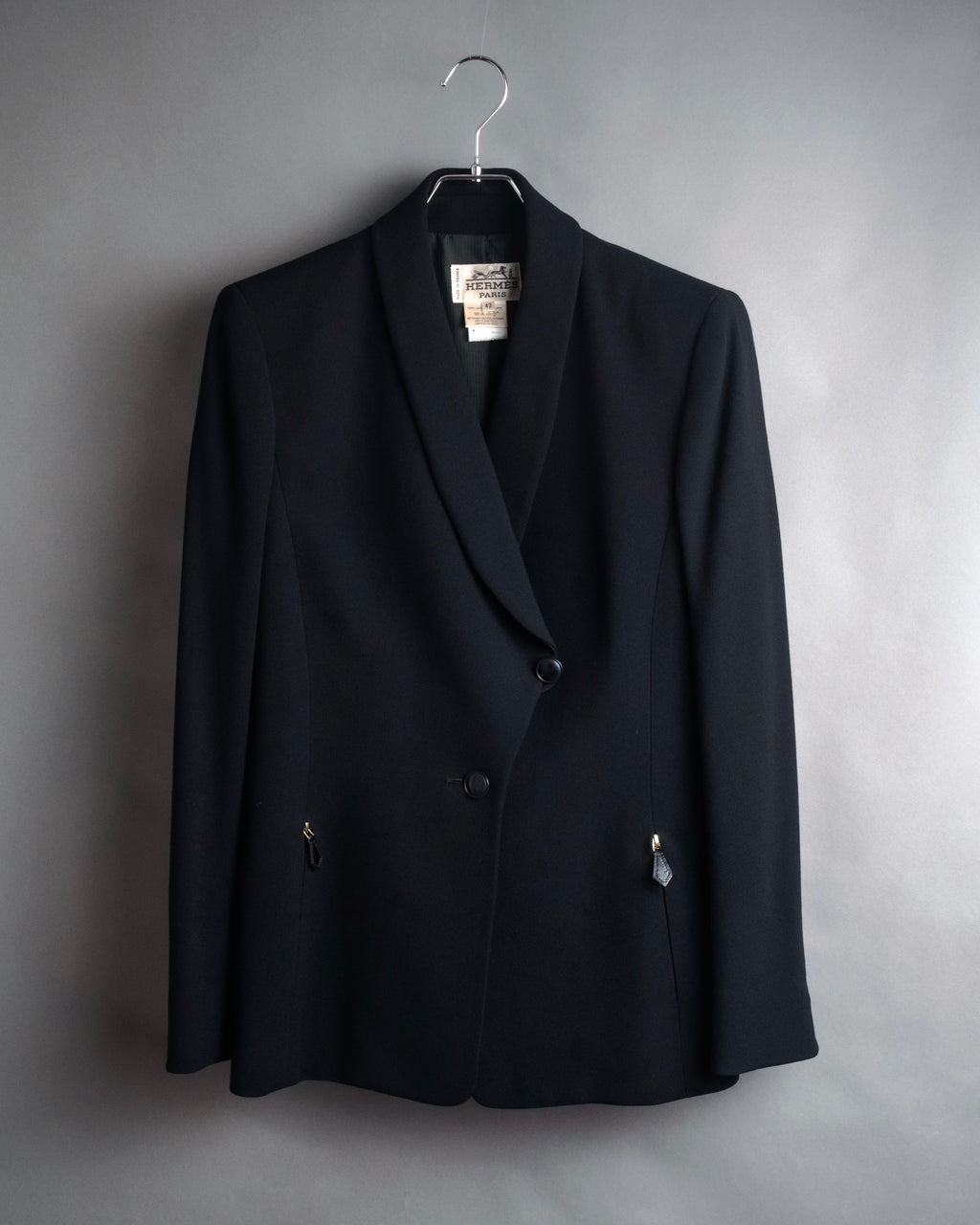 -SPECIAL- “HERMÈS” 90’s Shawl collar asimmetry jacket
