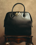 "Salvatore Ferragamo" 90's-00's Structured leather top handle bag
