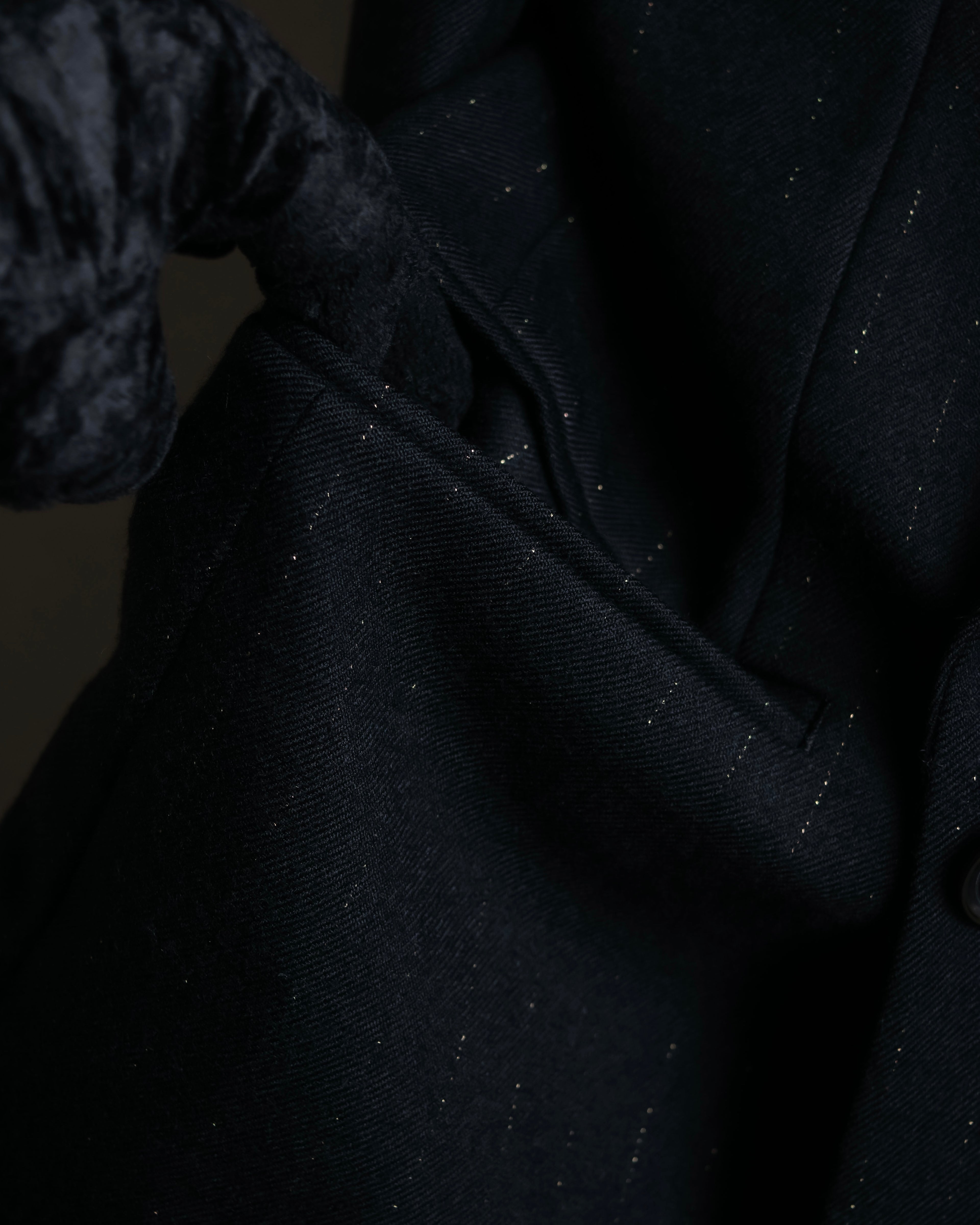 "PAUL SMITH" Peaked lapel tailored jacket and tapered slacks in glittery striped pattern set up