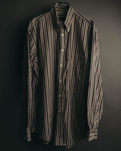 "GUCCI" 90's-00's Striped cotton button-down shirt