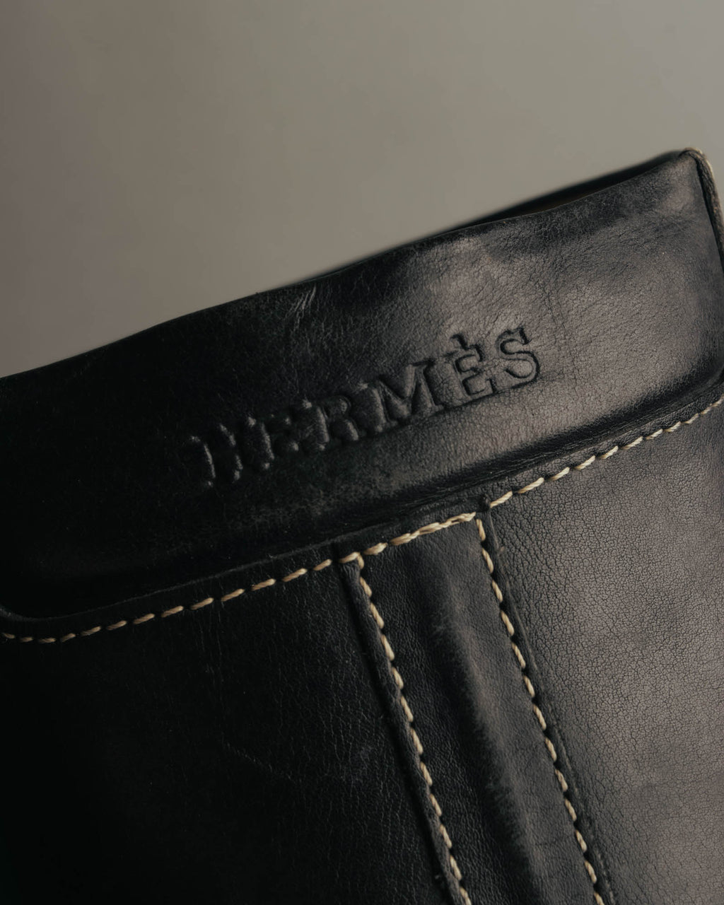 "Hermès" 90's-00's Minimal leather knee-high boots