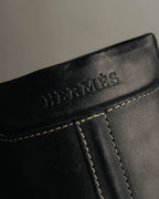 "Hermès" 90's-00's Minimal leather knee-high boots