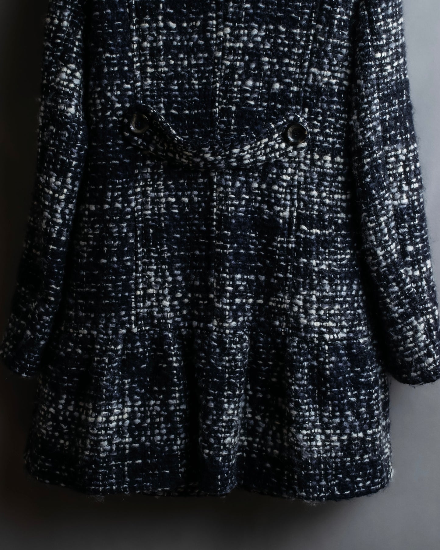 "Weekend Max Mara" Fur trimmed design collar tweed flare coat