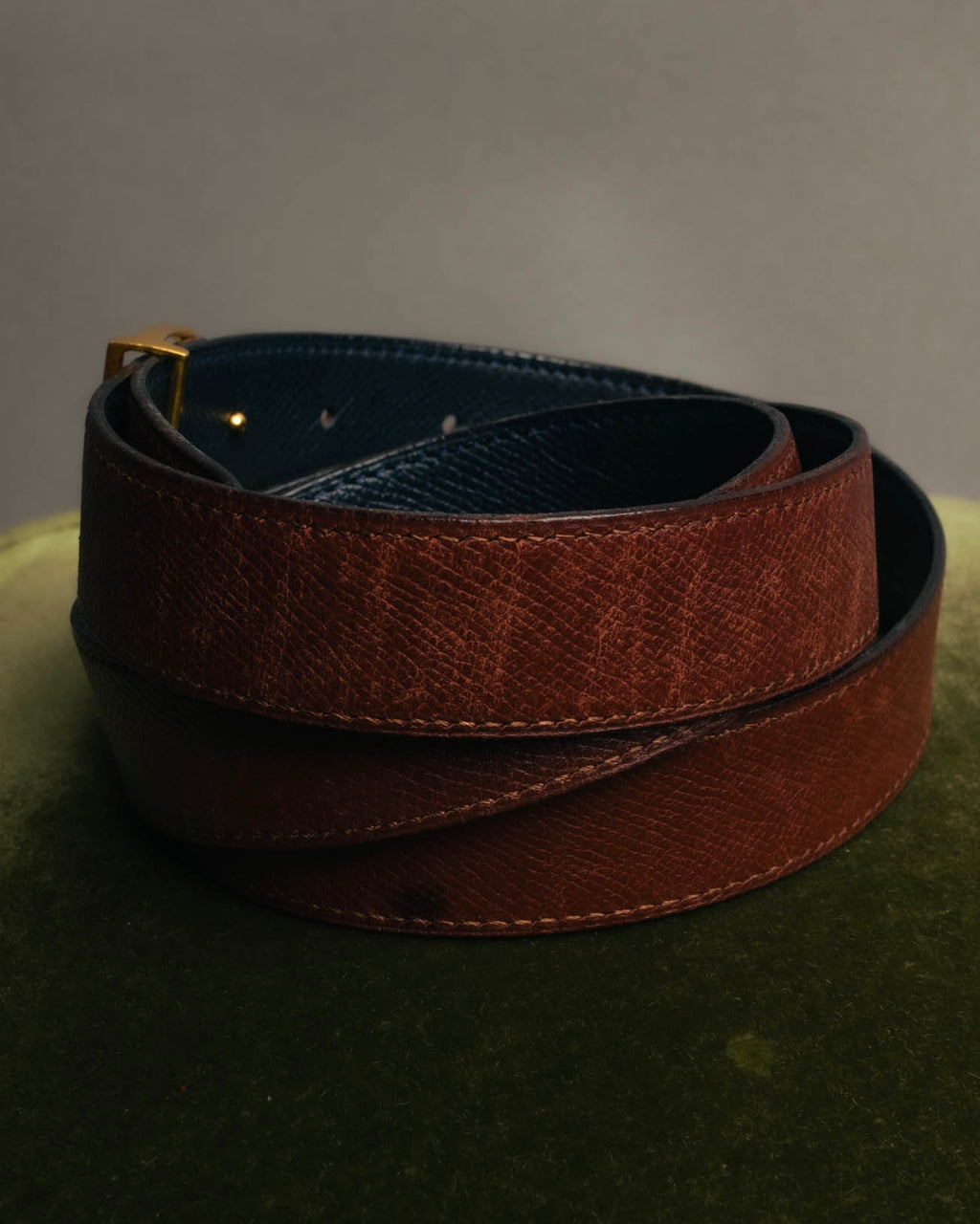 "Hermès" Vintage grained leather belt