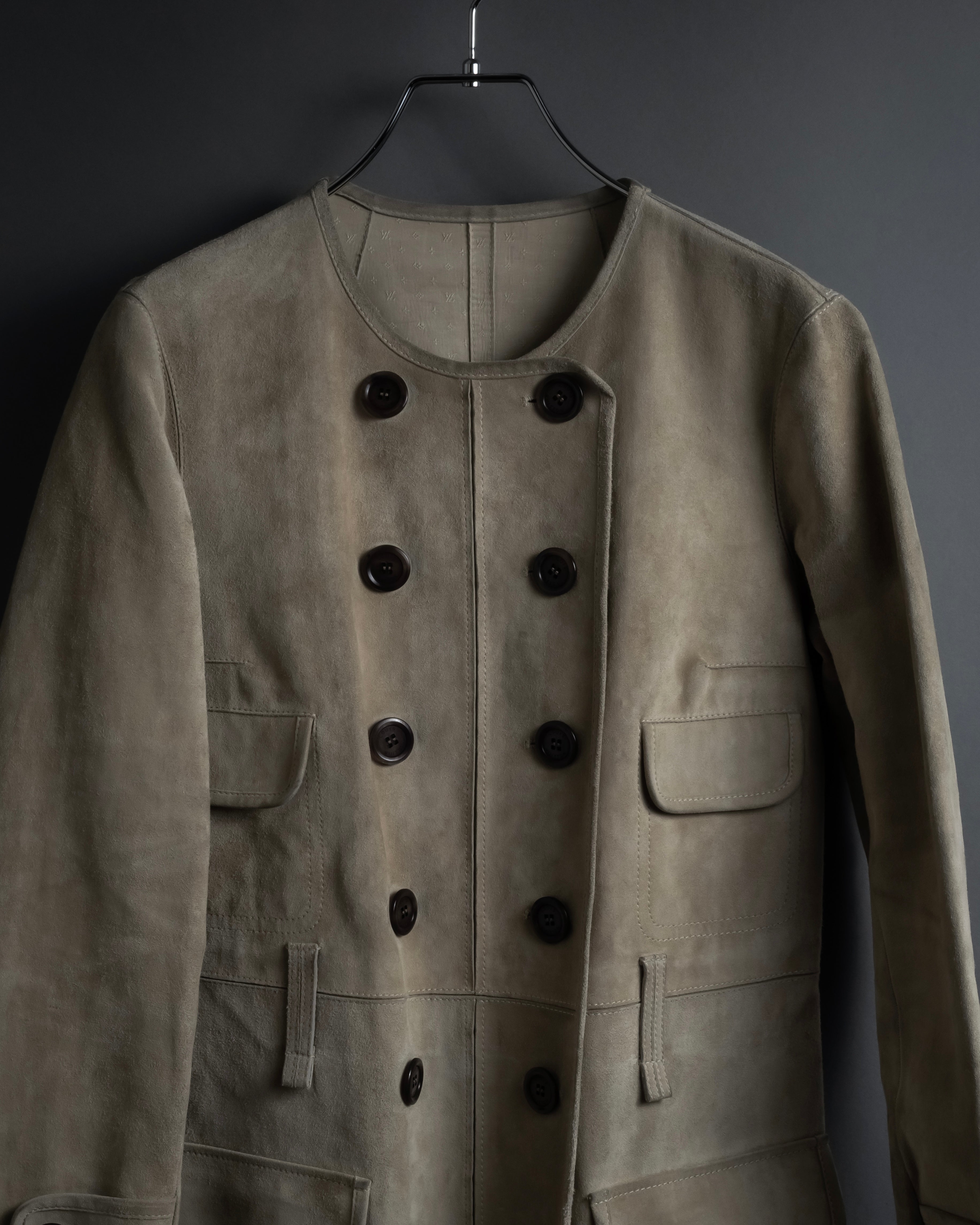 "LOUIS VUITTON" 00's Marc Jacobs period double-breasted suede coat
