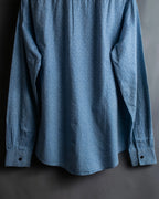 "HERMES" Saxe blue jacquard cotton shirt