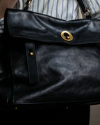 "YVES SAINT LAURENT" Muse to gold metal parts one-handle leather bag