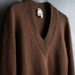 "HERMES" 100% cashmere V-neck design knit