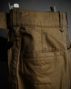 "Acne Studios" Belted design cotton twill high-waisted pants