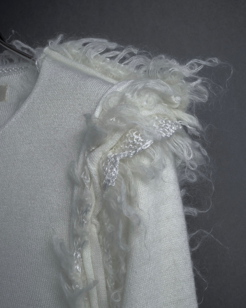 "COMME des GARCONS" 18AW layered mesh design fringe thick knit