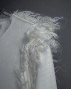 "COMME des GARCONS" 18AW layered mesh design fringe thick knit