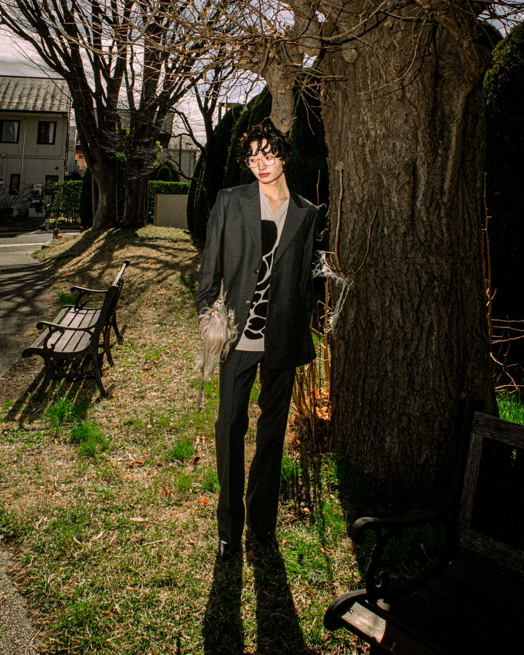 "GIANNI VERSACE" Arm line design peak lapel setup