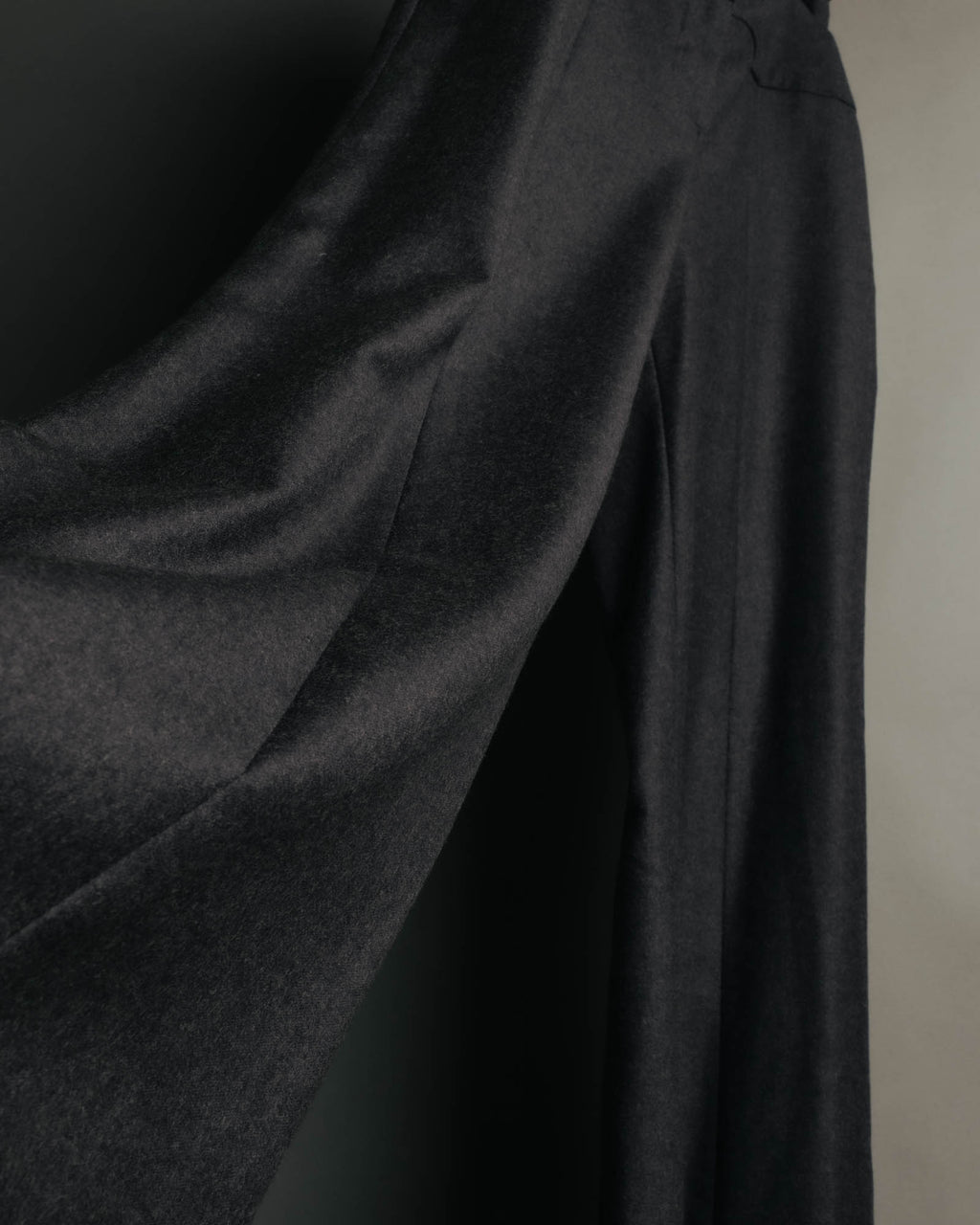 -SPECIAL- "CHANEL" 00's Soft wool cashmere wide leg trousers