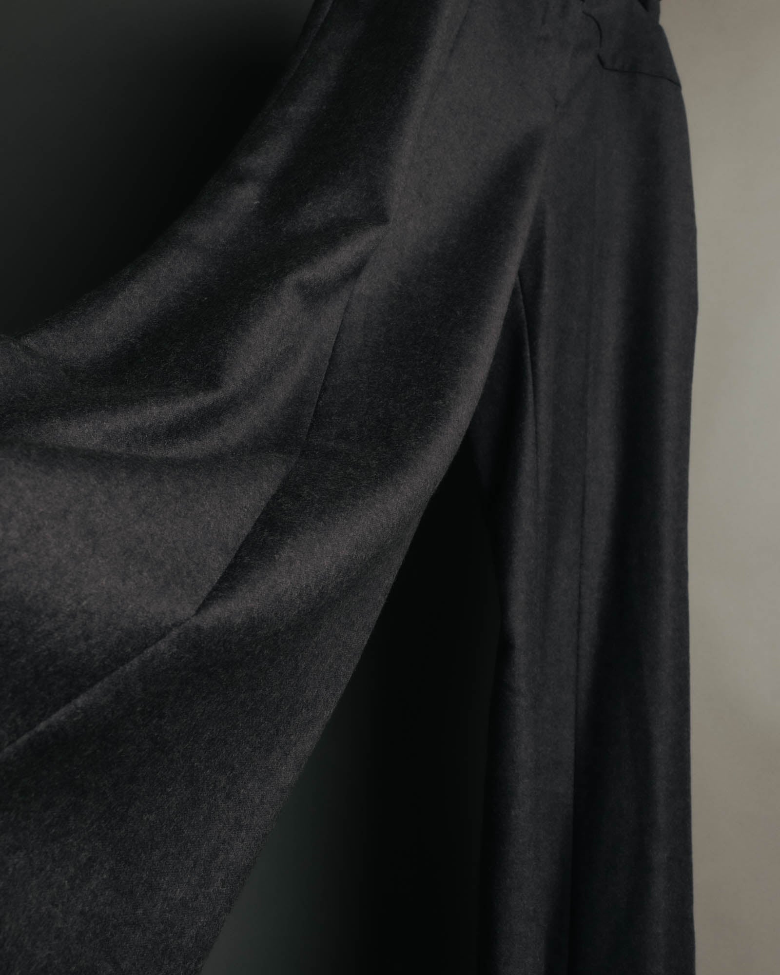 -SPECIAL- "CHANEL" 00's Soft wool cashmere wide leg trousers
