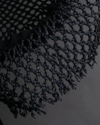 "Christian Dior" Raffia ribbon design paper fiber hat