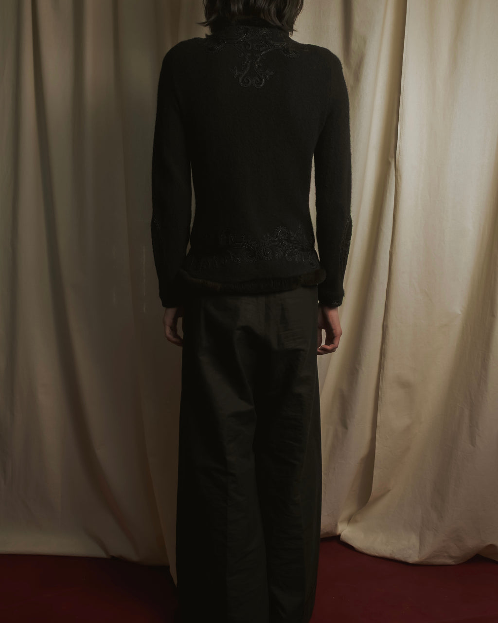 Chaqueta de piel con bordado de cuentas de los años 00 de Ralph Lauren