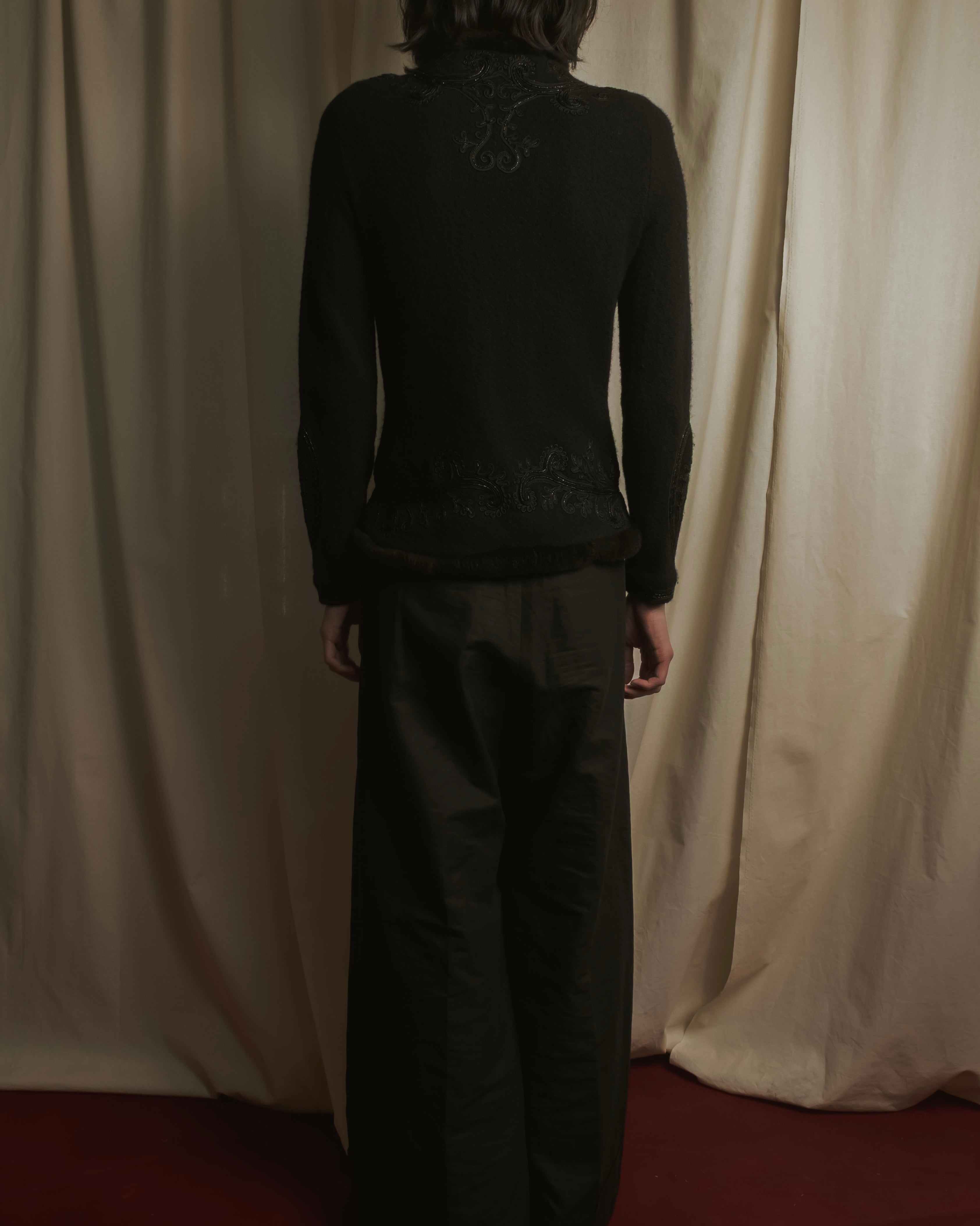 Chaqueta de piel con bordado de cuentas de los años 00 de Ralph Lauren