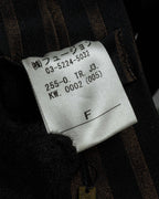 "JEAN PAUL GAULTIER" Tribal circle motif design striped silk neck tie