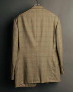 "GUCCI" 90's-00's Vintage houndstooth and glen check structured cotton jacket