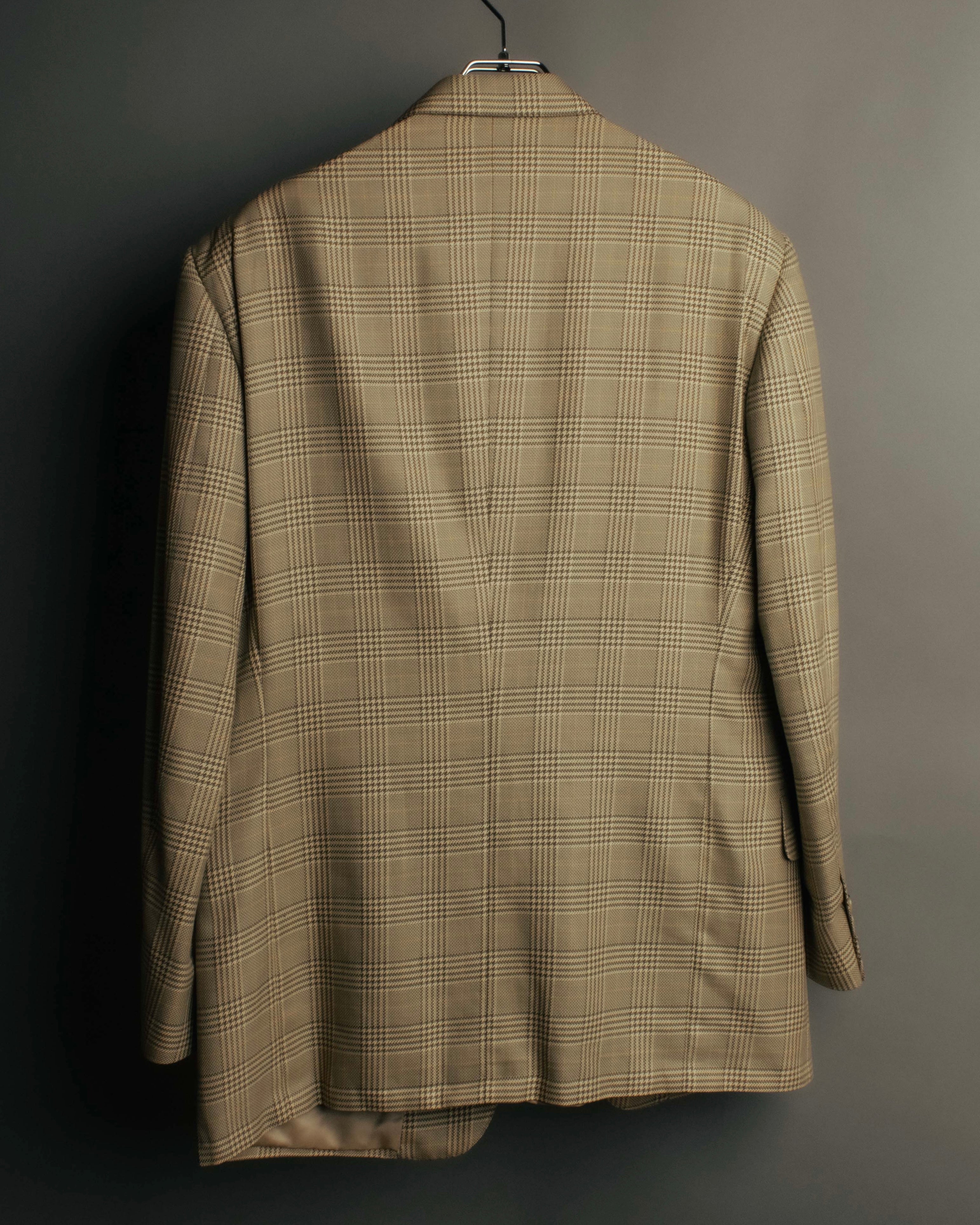 "GUCCI" 90's-00's Vintage houndstooth and glen check structured cotton jacket