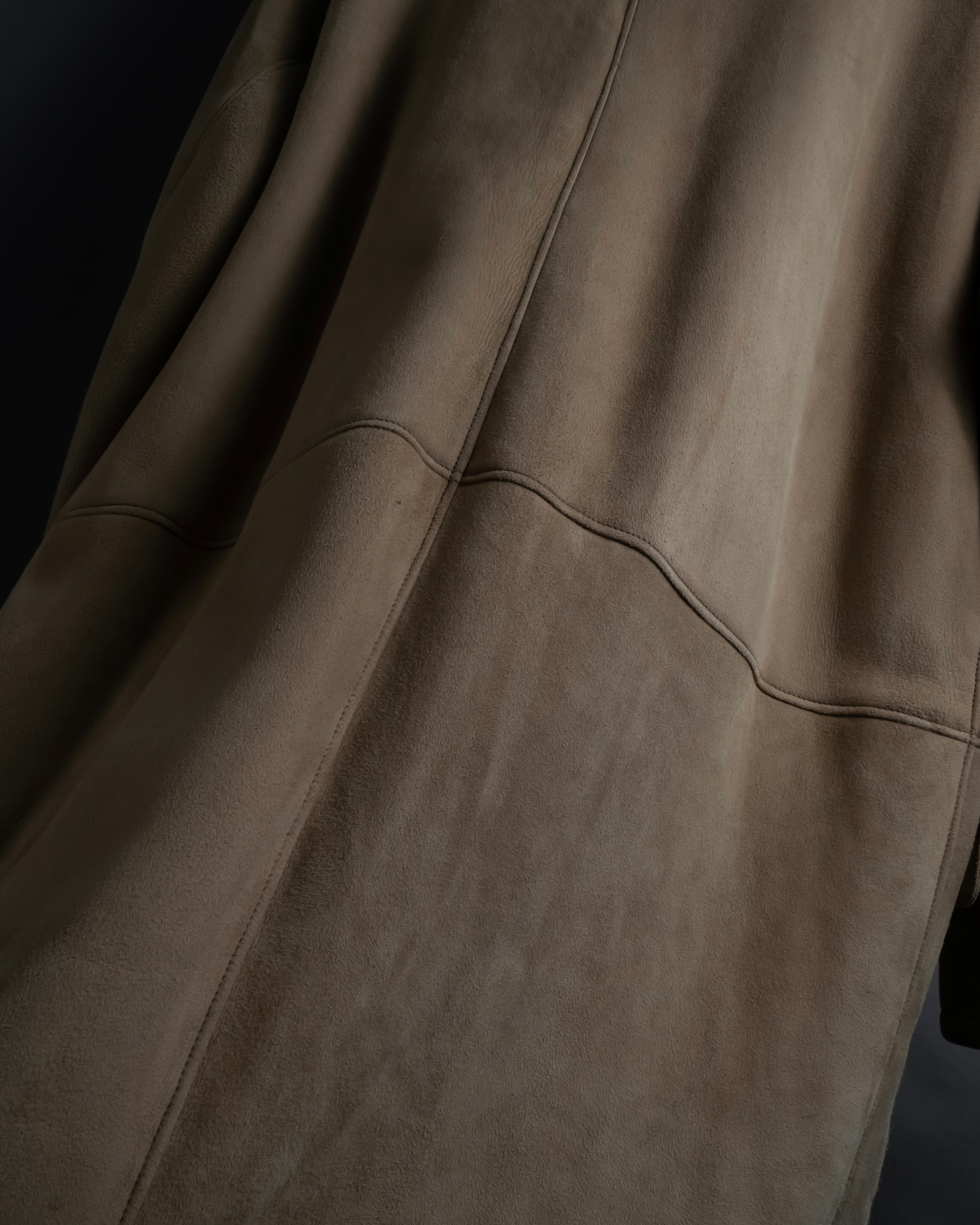 -SPECIAL- "LOEWE" 90's-10's Fur collar cordero lambskin long coat