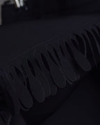 "ISSEY MIYAKE" Organic cutout fringe wrap skirt