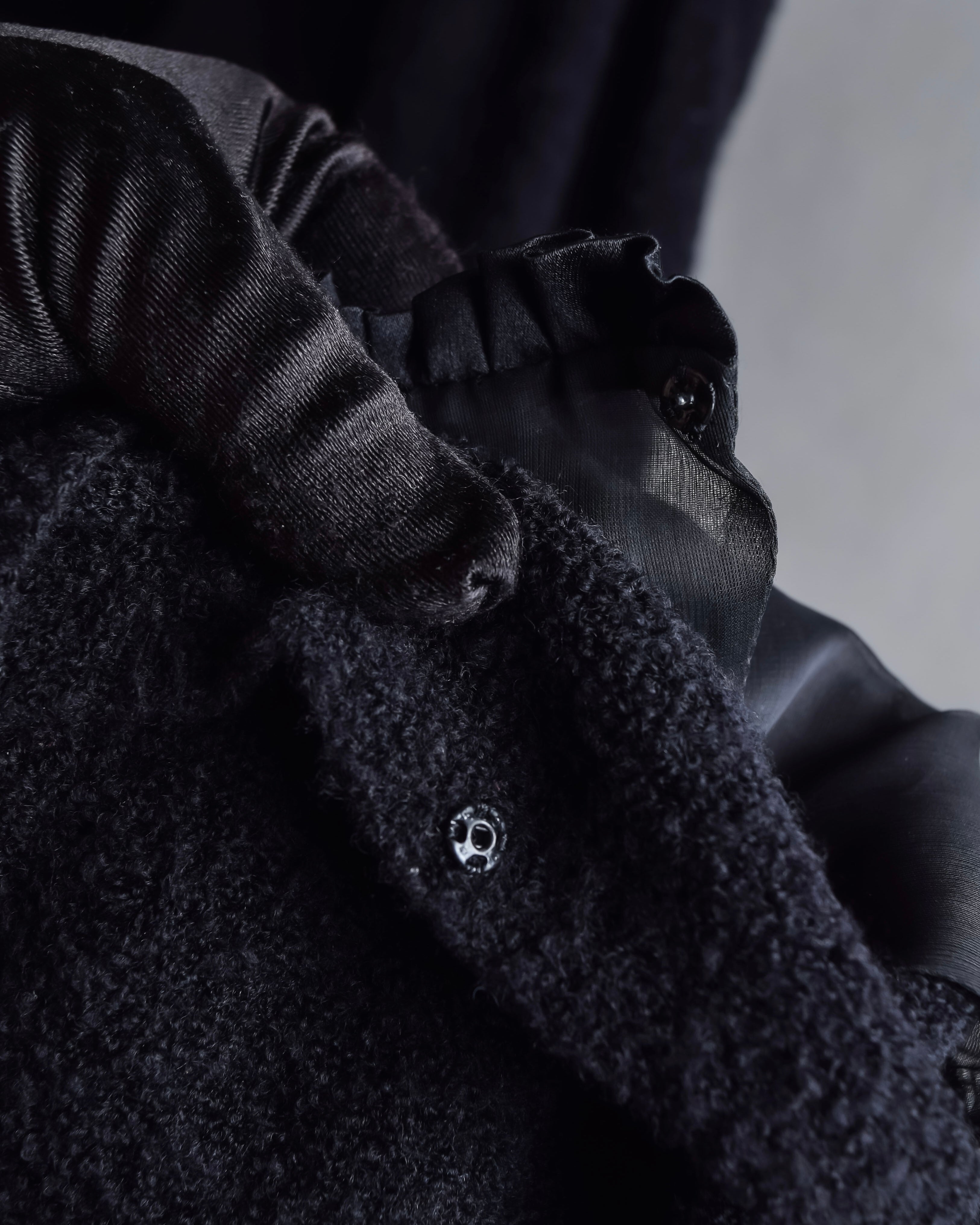 "GIANFRANCO FERRE" Structured wool satin ruffle inner detail set up