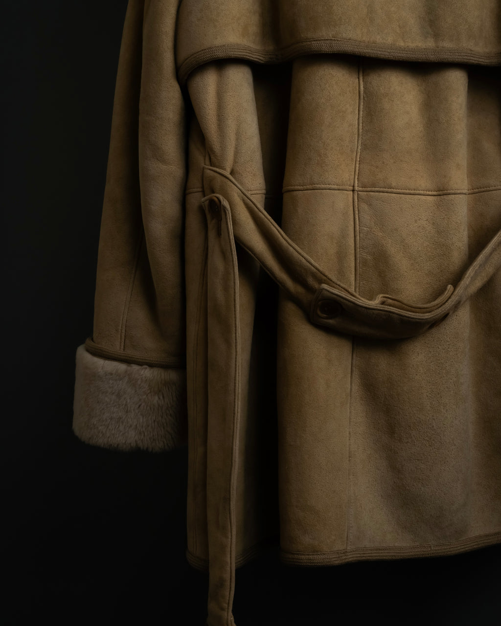 "LOEWE" 90's Panel-switched design mouton shearling coat