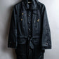 "BALENCIAGA" Glossy cotton military detail belted coat