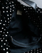 "tricot COMME des GARCONS" Polka dot velour large handbag