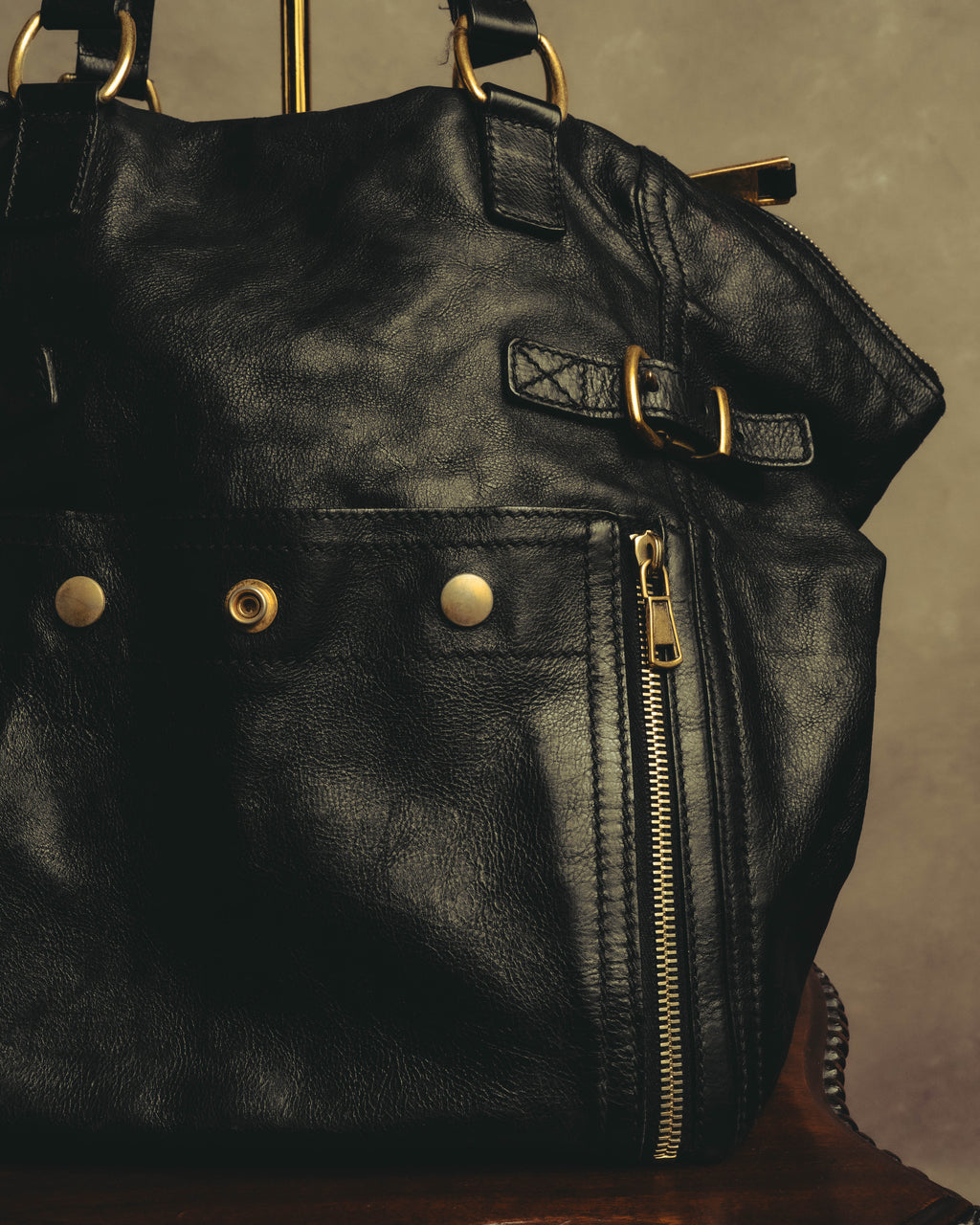 "Yves Saint Laurent" 00's-10's Slouchy leather downtown tote bag