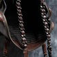 "PRADA" Brown leather chain shoulder bag