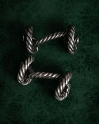 “HERMES” 1970–80s Double knot silver cufflinks