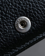 "BALENCIAGA" Logo engraved compact leather tri-fold wallet