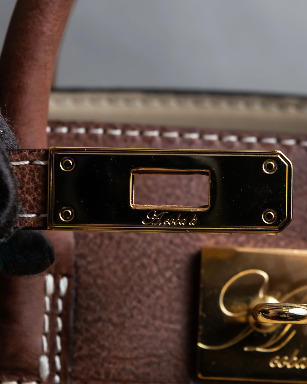 "ADMJ" Leather &amp; canvas combination 2way shoulder bag