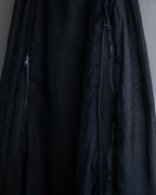"YOHJI YAMAMOTO" 1996SS Double zipper design sheer rayon flare skirt