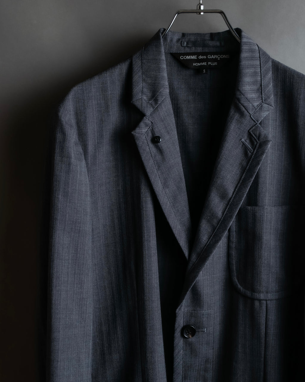 "COMME des GARCONS HOMME PLUS" 14SS modified lapel design striped jacket