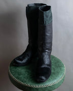 "ISSEY MIYAKE HaaT" Unborn calf shark sole long boots