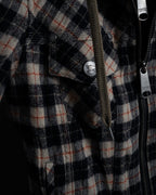 "BURBERRY Blue Label" Layered docking design hooded zip jacket