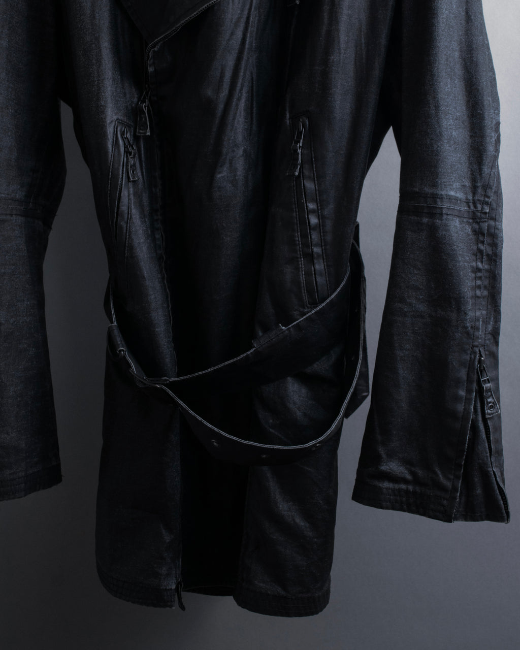"JEAN PAUL GAULTIER" Firm finish double-zip belted mid-length coat