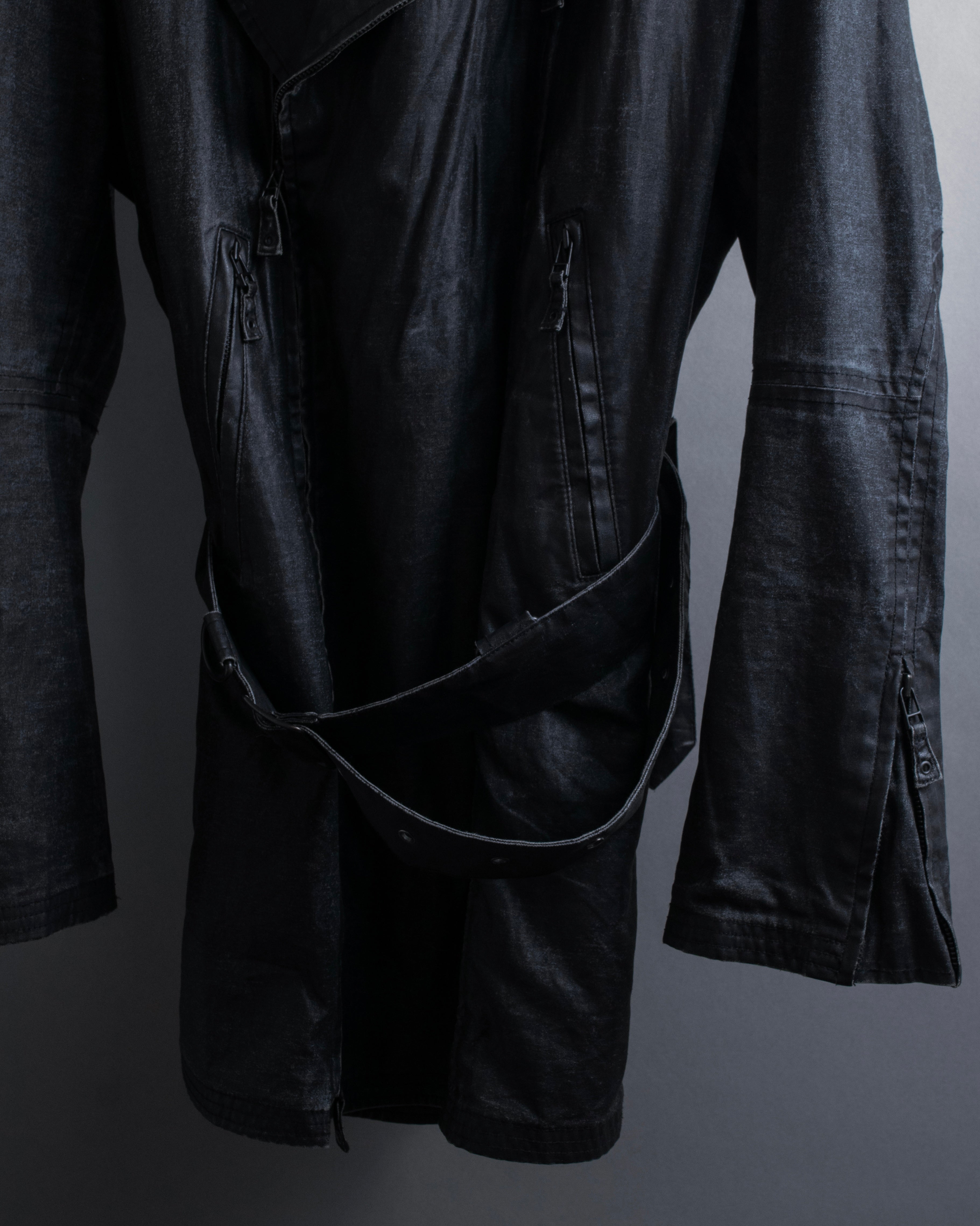 "JEAN PAUL GAULTIER" Firm finish double-zip belted mid-length coat